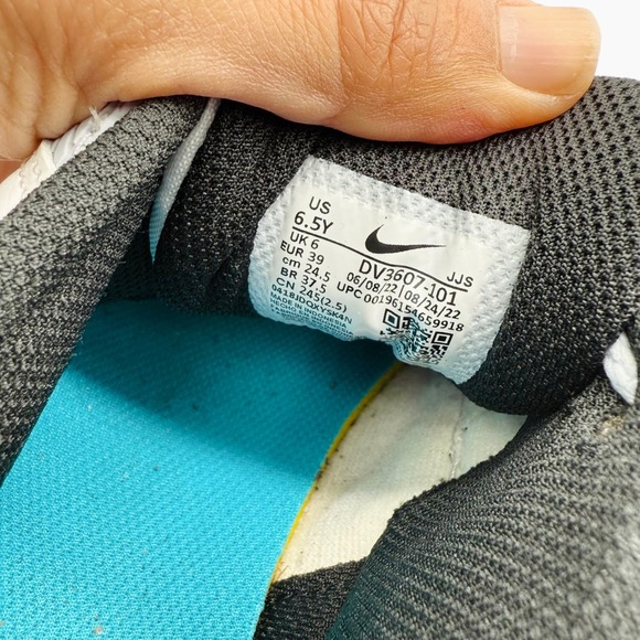 Nike Air Max 90 Kids Sneakers White Gray Blue Athletic Shoes‎ - Picture 9 of 10